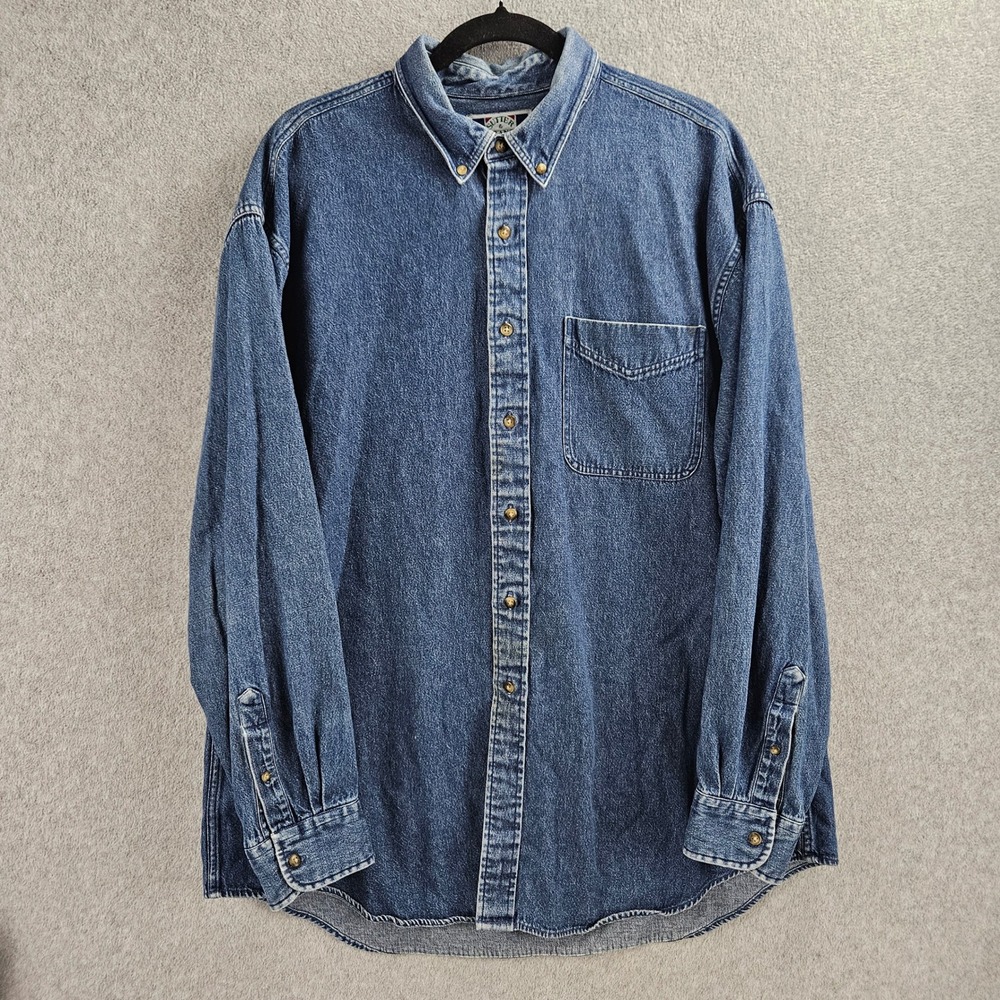 SUTTER & GRANT | Denim Button Down Shirt XL Blue Long Sleeve Cotton Gorpcore